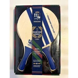 PADDLEBALL SET two blue paddles and balls THE CHAMPIONS COURT CLUB NEW